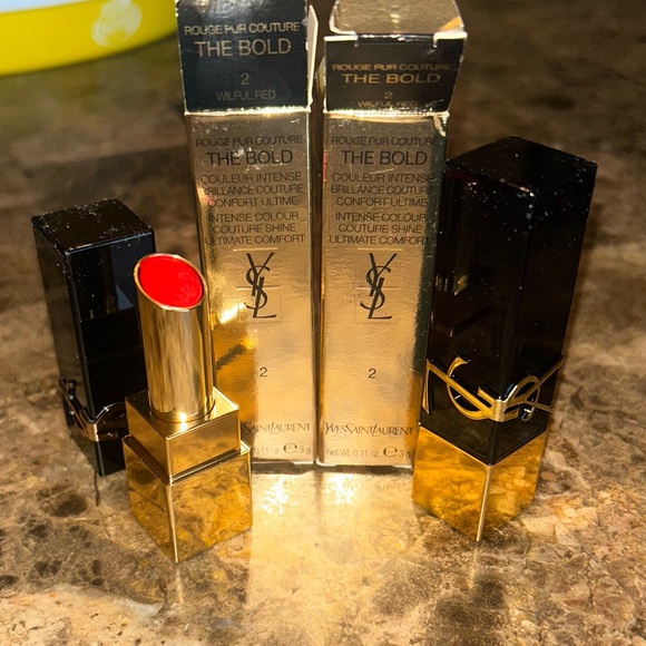 YSL YVES SAINT LAURENT THE BOLD HIGH PIGMENT LIPSTICK Wilful Red 2 - Picture 1 of 3